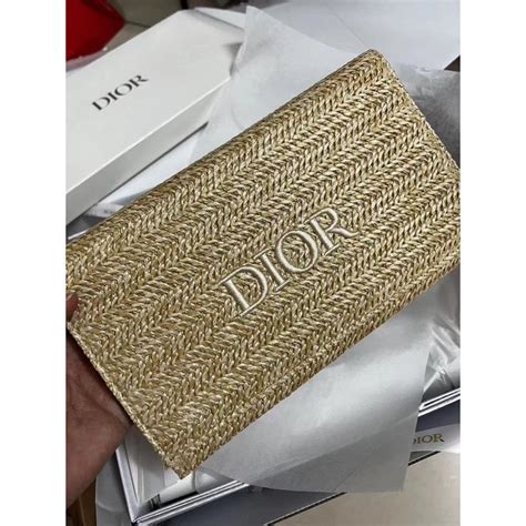 dior straw clutch bag|Altro.